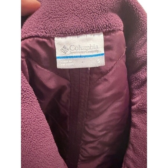 Columbia Womens Quilted Fleece Panel Full Zip Vest Plum Purple Small RN69724 - Picture 4 of 7